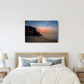 Obraz západu slnka na pláži (90x60 cm)