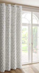 ZÁCLONA NA KRÚŽKOCH EVA MINGE ROSES1 140X250 CM BIELA