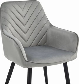 Kreslo NANA - sivý zamat / čierne nohy