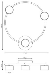 Stropné svietidlo LUCIO 3xGX53/12W/230V čierna