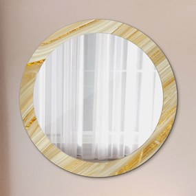 Okrúhle ozdobné zrkadlo Zlatý abstrakt fi 80 cm