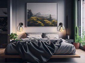 Čierna LED nástenná lampa LOFT edison + biele tienidlo 1xe27