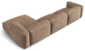 Svetlohnedá zamatová modulárna rohová pohovka (pravý roh/s leňoškou) Martina – Micadoni