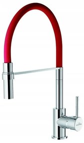 Invena Chameleon, stojanková drezová batéria, červená-chrómová, BZ-29-L07-C