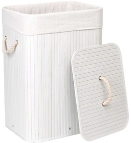 Kôš na bielizeň bambusový 80 l biely