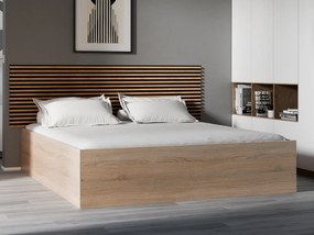 Posteľ BELLA 180 x 200 cm, dub sonoma Rošt: S latkovým roštom, Matrac: Matrac Somnia 18 cm