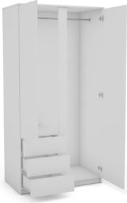Šatníková skriňa Carlos, biela, 100 cm