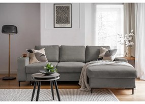 Sivá menčestrová rozkladacia rohová pohovka (pravý roh) Lofty Lilly – Miuform