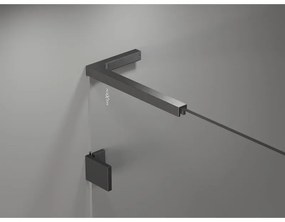 Mexen Lunar-F L, 1-krídlový sprchový kút so skladacími dverami, pravý, 70 x 70 cm, 8mm číre sklo, grafitový profil, 836L-070-070-66-00-P