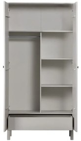 Svetlosivá šatníková skriňa z borovicového dreva 100x195 cm Madu – WOOOD