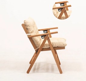 Drevené záhradné kreslo v krémovo-prírodnej farbe – Floriane Garden