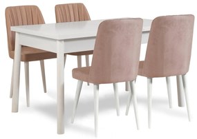 Jedálenský set Bimuvo 5 (biela + kameň) (pre 4 osoby). Vlastná spoľahlivá doprava až k Vám domov. 1095065