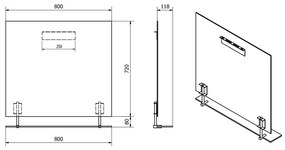 Sapho Sapho, WEGA zrkadlo 800x800mm, s policou, 60092-8