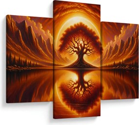 Obraz – Strom v krvavom slnku (90x60 cm)