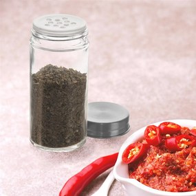 Korenka sklenená s nerezovým viečkom a sypátkom PIMEN, 80 ml