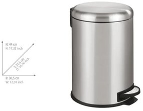 WENKO 22704100 - Elegantný kôš LEMAN 30,5 x 44 cm, nehrdzavejúca oceľ, satinovaný povrch, čierny