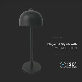 LED Stmievateľná dobíjacia stolná lampa LED/1W/5V 3000-6000K 1800 mAh čierna