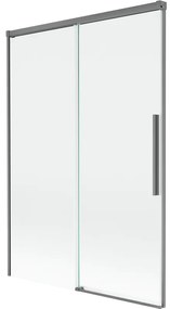 Mexen Rox, 2-krídlová posuvná vaňová zástena 120 x 150 cm, 8mm číre sklo, grafitový profil, 8C9-120-001-95-00