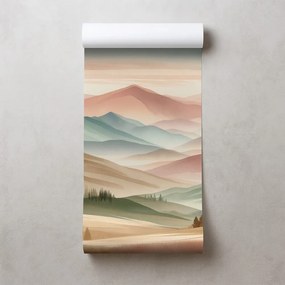 Fototapeta pastelové hory v akvareli