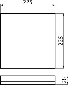 KANLUX KANLUX, AZPO stropné LED svietidlo, 225x225mm, 12,3W, 3000/4000/6000K, IP54, čierna matná, 31531