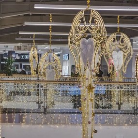 DECOLED Interiérová LED světelná záclona, teple bílá, transparentní kabel, 1x5 m, 500 diod