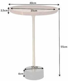 Okrúhly konferenčný stolík Trayful 40cm s mramorovým podstavcom