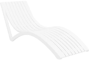 SLIM záhradné lehátko white