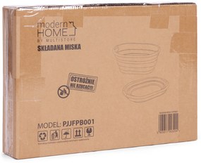 Skladací kôš na bielizeň, silikónová misa, bielo-sivá, 20 l, ModernHome