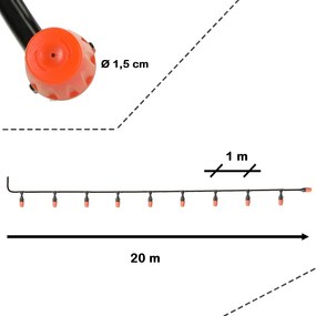 IKO Zavlažovací systém záhradných postrekovačov s vodnou clonou 20 m