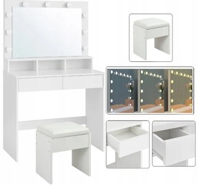 Hollywoodsky kozmetický toaletný stolík s taburetkou – elegancia, štýl a praktickosť v jednom