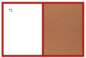 Toptabule.sk  Kombinovaná tabuľa biela v drevenom ráme + 6 farieb rámu 90x60 cm