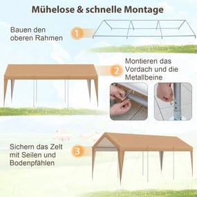 Prístrešok pre auto garáž Prenosný garážový stan s kovovým rámom 600 x 301 x 285 cm Žltá