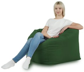 Sedací vak AMALFI plyš tmavo zelený