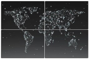 Obraz na plátne - Žiariaca mapa sveta 1213QD (120x80 cm)