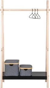 Čierny stojan na oblečenie z masívu pavlovnia Torino - House Nordic