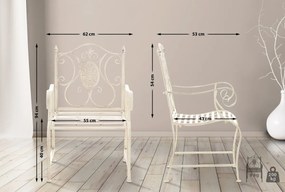 Kovová stolička Punjab s područkami (SET 2 ks) - Krémová antik