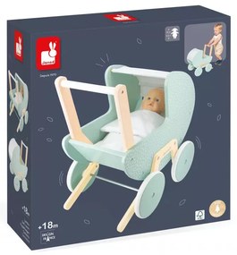 Drevený kočík pre bábiku s perinkou a vankúšikom - Zen