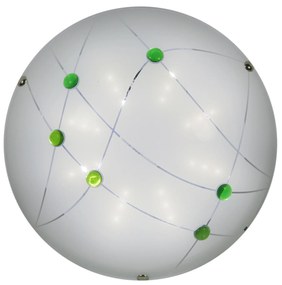 CLX Nástenné / stropné moderné LED osvetlenie SALVI, 10W, studená biela, 30cm, okrúhle, zelené