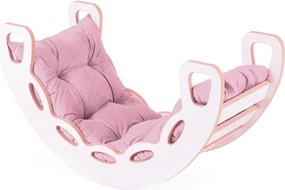 Multifunkčná detská súprava 4v1 – hojdačka, šmykľavka a vankúš ružová