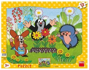 Dino puzzle 12 dielikov doskové puzzle Krtko záhradník