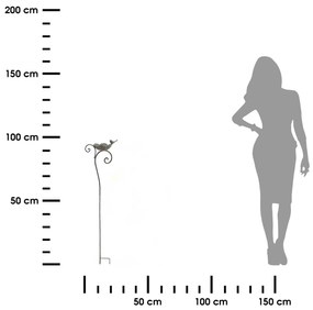 Zapichovacie napájadlo pre vtáky Kara, 99x26 cm, kov, sivá