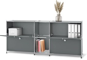 Kovová odkladacia skrinka »CN3« so 4 výklopnými priehradkami, sivá