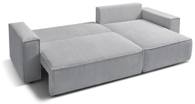 Svetlosivá menčestrová rozkladacia rohová variabilná pohovka Nihad – Bobochic Paris