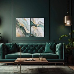 Obrazy s ručne maľovanými prvkami v súprave 2 ks 50x70 cm Aventurine – Styler