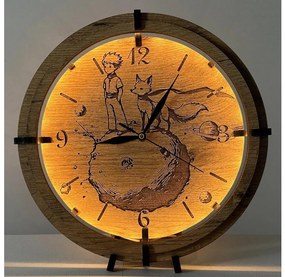 Li-Go 23712/DUB/BAT2 - LED stmievateľné hodiny so senzorom, LED/1xAA, priemer 32 cm, dub