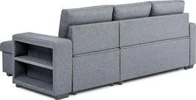 Univerzálna rohová rozkladacia sedacia súprava Catini PORTIVA s úložným priestorom a USB sivá