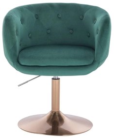 LuxuryForm DESIGN Kreslo MONTANA VELUR na zlatom tanieri - zelené