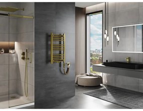 Mexen Mars, elektrické vykurovacie teleso 700 x 400 mm, 300 W, zlatá lesklá, W110-0700-400-2300-50