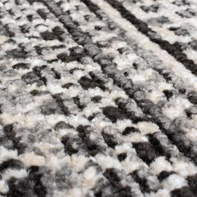 Flair Rugs, Kusový koberec Santiago Camino Black/White, 160x230, čiernobiela, obývacia izba