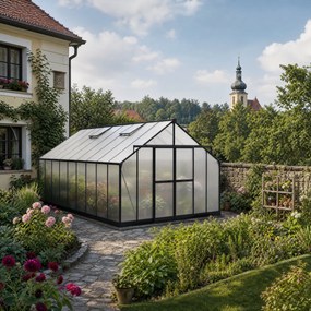 Skleník 245 x 305 x 606 cm, zosilnená konštrukcia, polykarbonát 6 mm